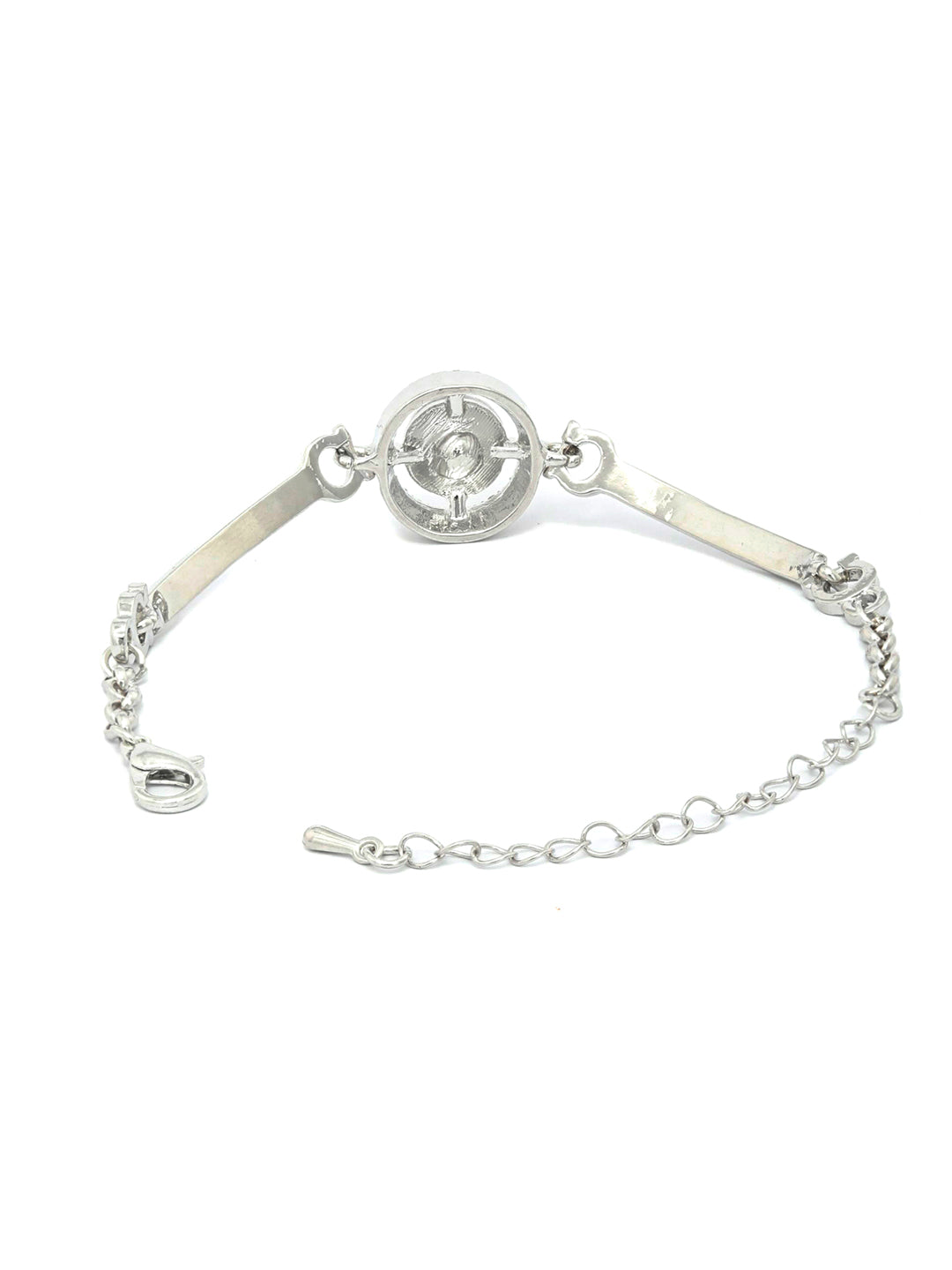 Priyaasi Women American Diamond Silver Plated Link Bracelet - Swadesiicart