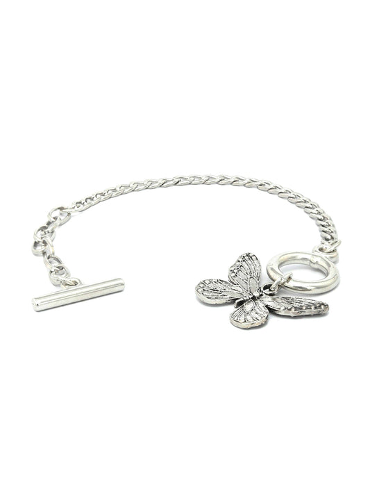 Priyaasi Women Contemparory Silver Plated Butterfly Link Bracelet - Swadesiicart