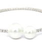 Priyaasi Women American Diamond Perals Silver Plated Circle Cuff Bracelet - Swadesiicart