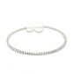 Priyaasi Women American Diamond Perals Silver Plated Circle Cuff Bracelet - Swadesiicart