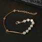 Priyaasi Women White Pearls Rose Gold-Polished Link Bracelet - Noz2Toz
