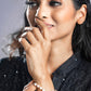 Priyaasi Women White Pearls Rose Gold-Polished Link Bracelet - Swadesiicart