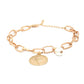 Priyaasi Women White Pearls Rose Gold-Polished Coin Link Bracelet - Swadesiicart