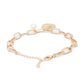 Priyaasi Women White Pearls Rose Gold-Polished Coin Link Bracelet - Swadesiicart