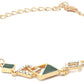 Priyaasi Women Green Gold-Polished Geometric Link Bracelet - Swadesiicart