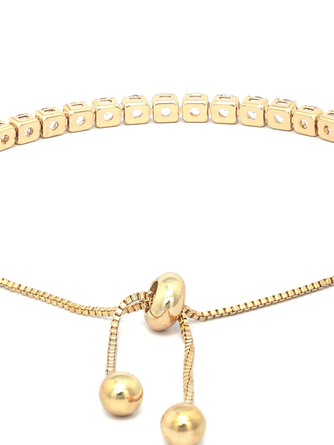 Priyaasi Women American Diamond Gold-Polished Link Bracelet - Swadesiicart