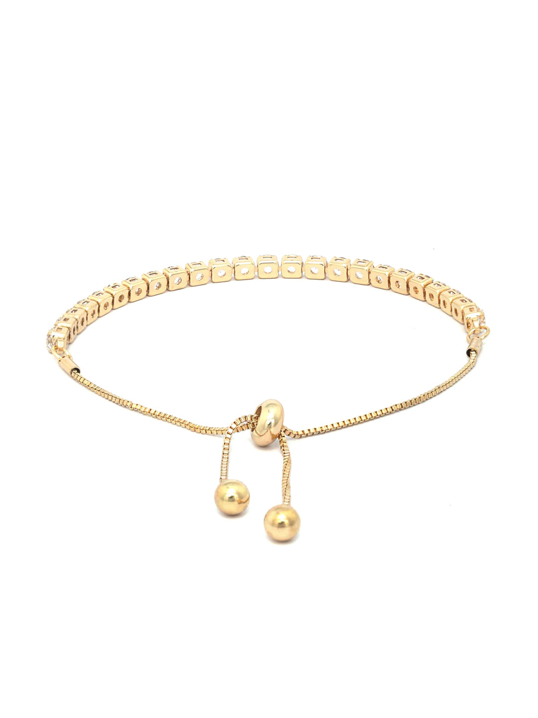 Priyaasi Women American Diamond Gold-Polished Link Bracelet - Swadesiicart