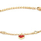 Priyaasi Women Red Stones Gold-Polished Heart Link Bracelet - Swadesiicart