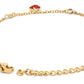 Priyaasi Women Red Stones Gold-Polished Heart Link Bracelet - Swadesiicart