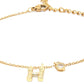 Priyaasi Women H-Alphabet Stone Gold-Polished Link Bracelet - Swadesiicart