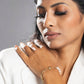 Priyaasi Women White American Diamond Pearls Gold-Polished Star Link Bracelet - Swadesiicart