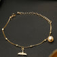 Priyaasi Women American Diamond Pearls Gold-Polished Fishtail Link Bracelet - Noz2Toz