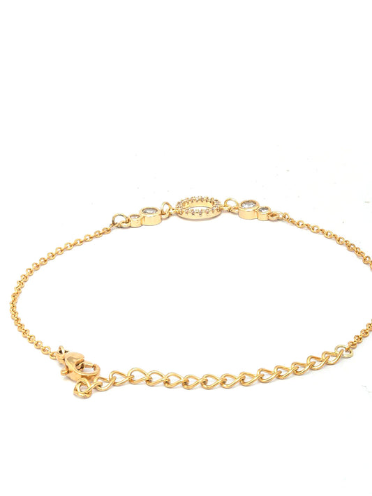 Priyaasi Women American Diamond Gold-Polished Link Bracelet In Circle - Swadesiicart