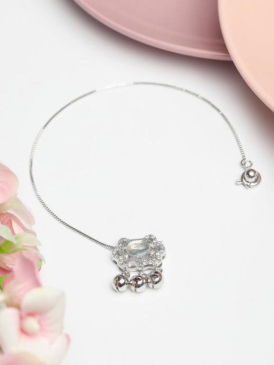 Priyaasi Women Blue Stone Silver Plated Link Bracelet - Noz2Toz