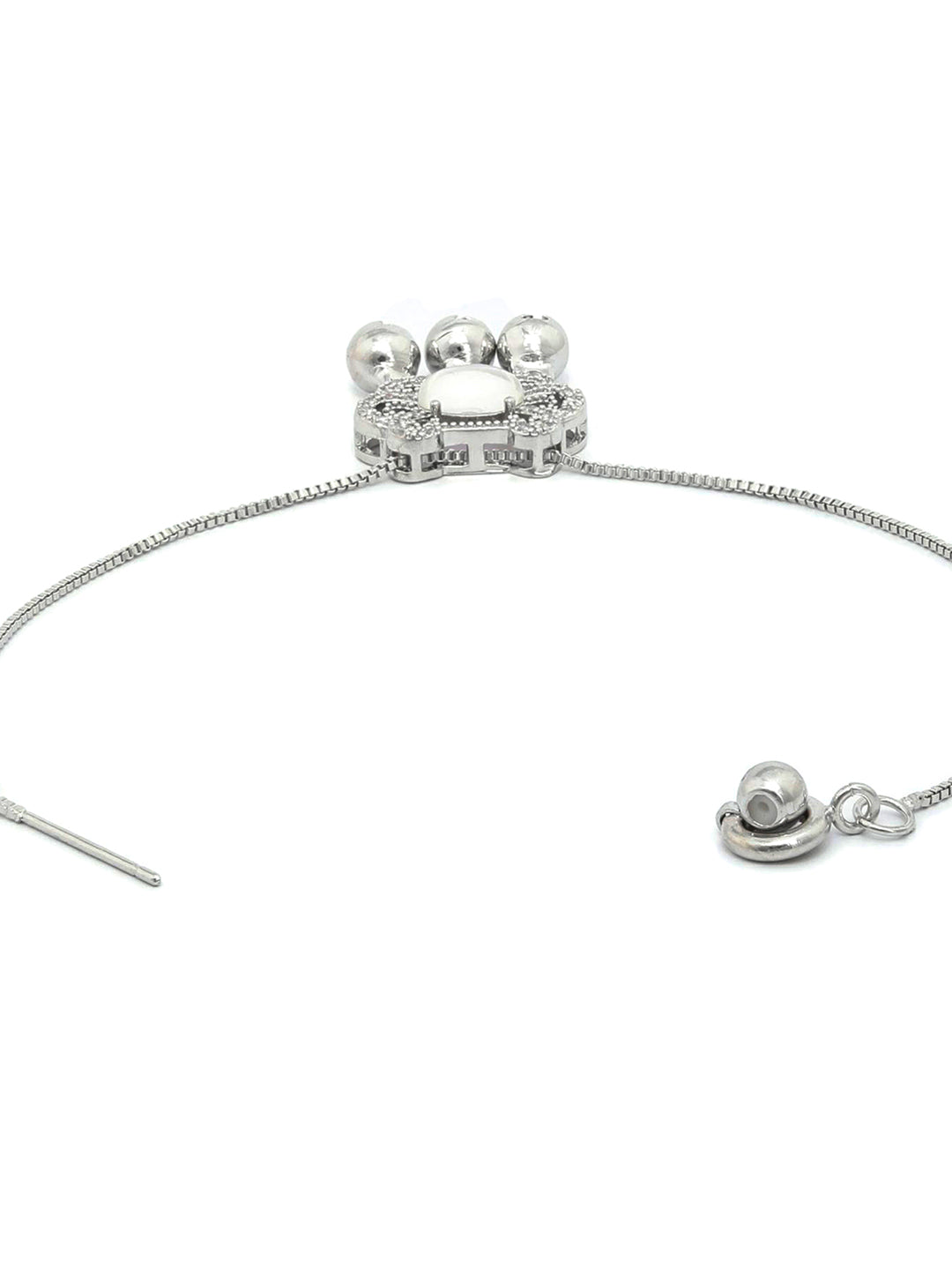 Priyaasi Women Blue Stone Silver Plated Link Bracelet - Swadesiicart