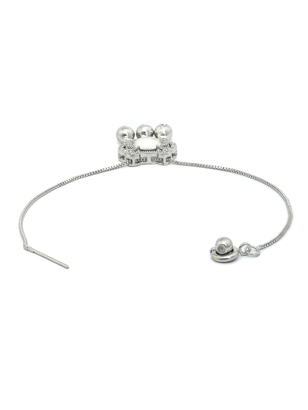 Priyaasi Women Blue Stone Silver Plated Link Bracelet - Swadesiicart
