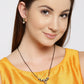 Priyaasi Gold Finish American Diamond Mangalsutra With Earrings Set For Women - Noz2Toz