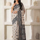 Shree Shyam Fashion Linen Cotton Black & Cream Saree