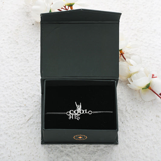 trueBrowns X Voylla 925 Sterling Silver Precious Cool Bhai Bracelet Rakhi | Swadesiicart