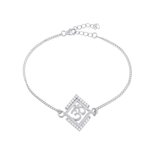 trueBrowns 925 Sterling Silver Precious OM Bracelet Rakhi | Swadesiicart