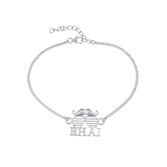 trueBrowns 925 Sterling Silver Precious BHAI Bracelet Rakhi | Swadesiicart