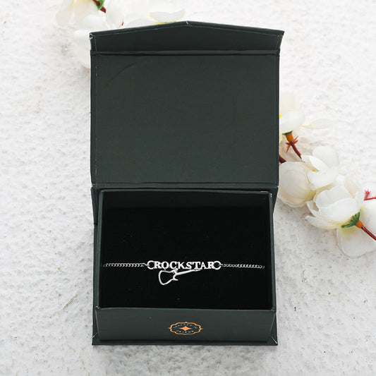 trueBrowns 925 Sterling Silver Precious ROCKSTAR Bracelet Rakhi | Swadesiicart