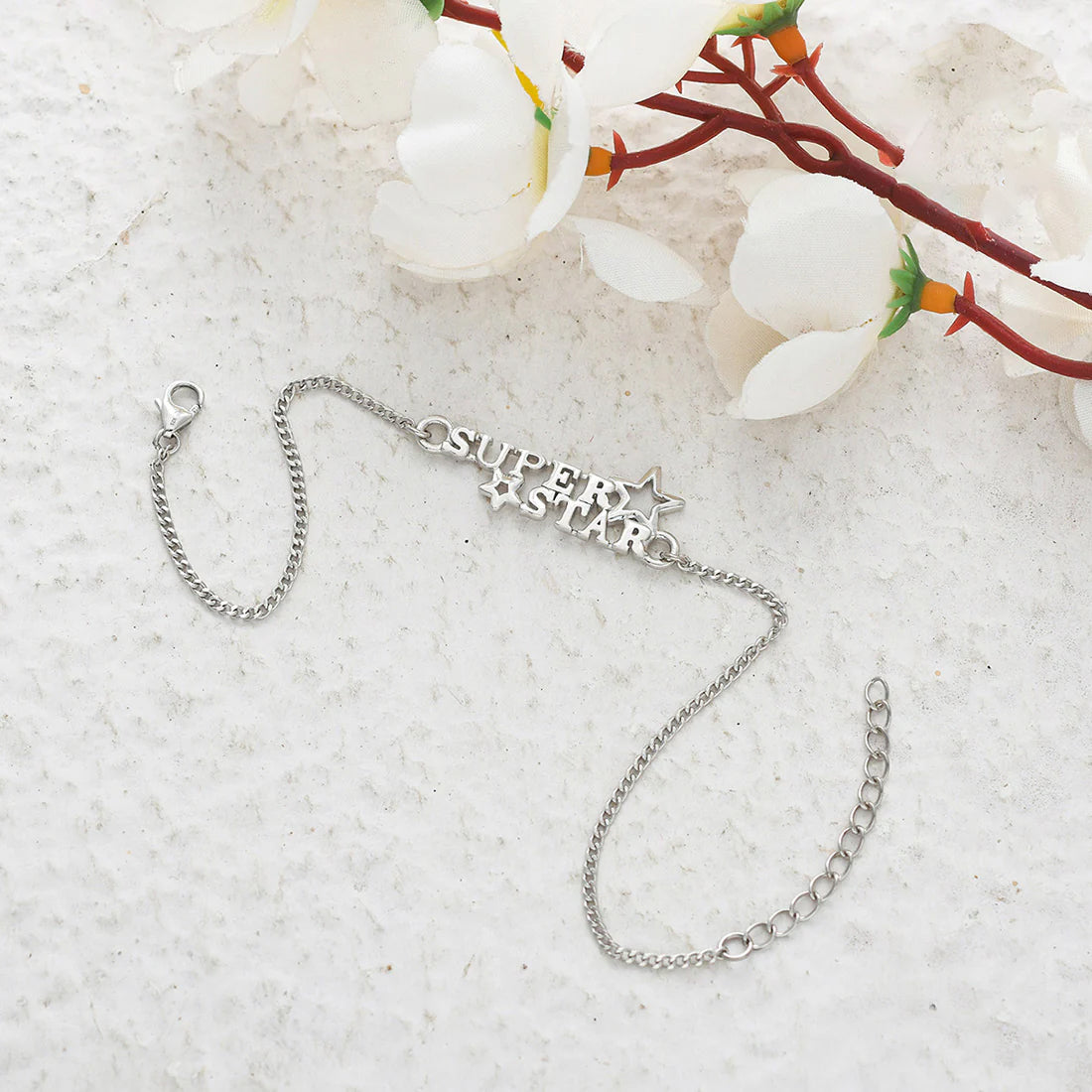 trueBrowns 925 Sterling Silver Precious SUPERSTAR Bracelet Rakhi | Swadesiicart