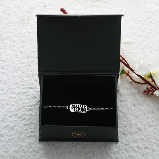 trueBrowns 925 Sterling Silver Precious Cool Bhai Bracelet Rakhi | Swadesiicart