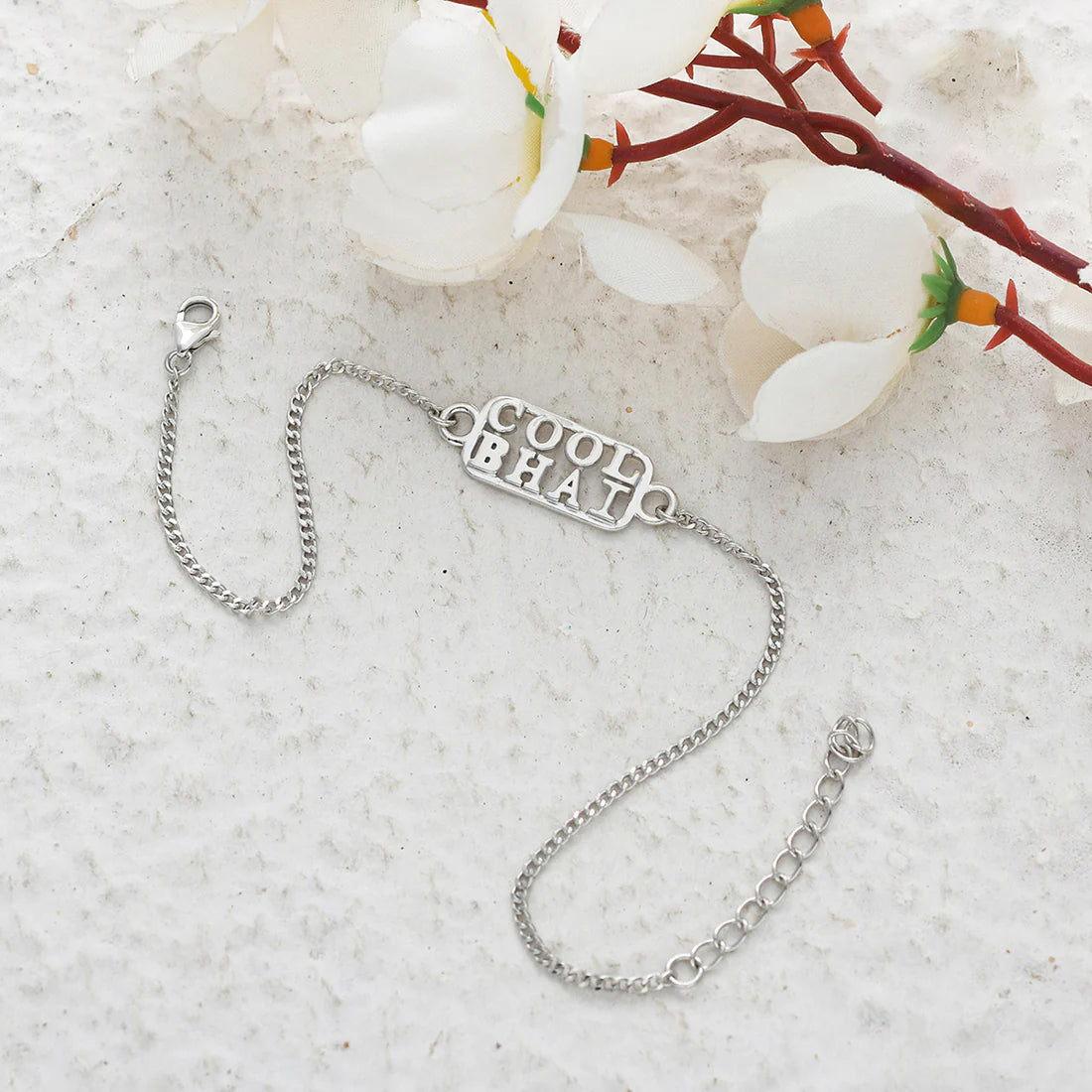 trueBrowns 925 Sterling Silver Precious Cool Bhai Bracelet Rakhi | Swadesiicart