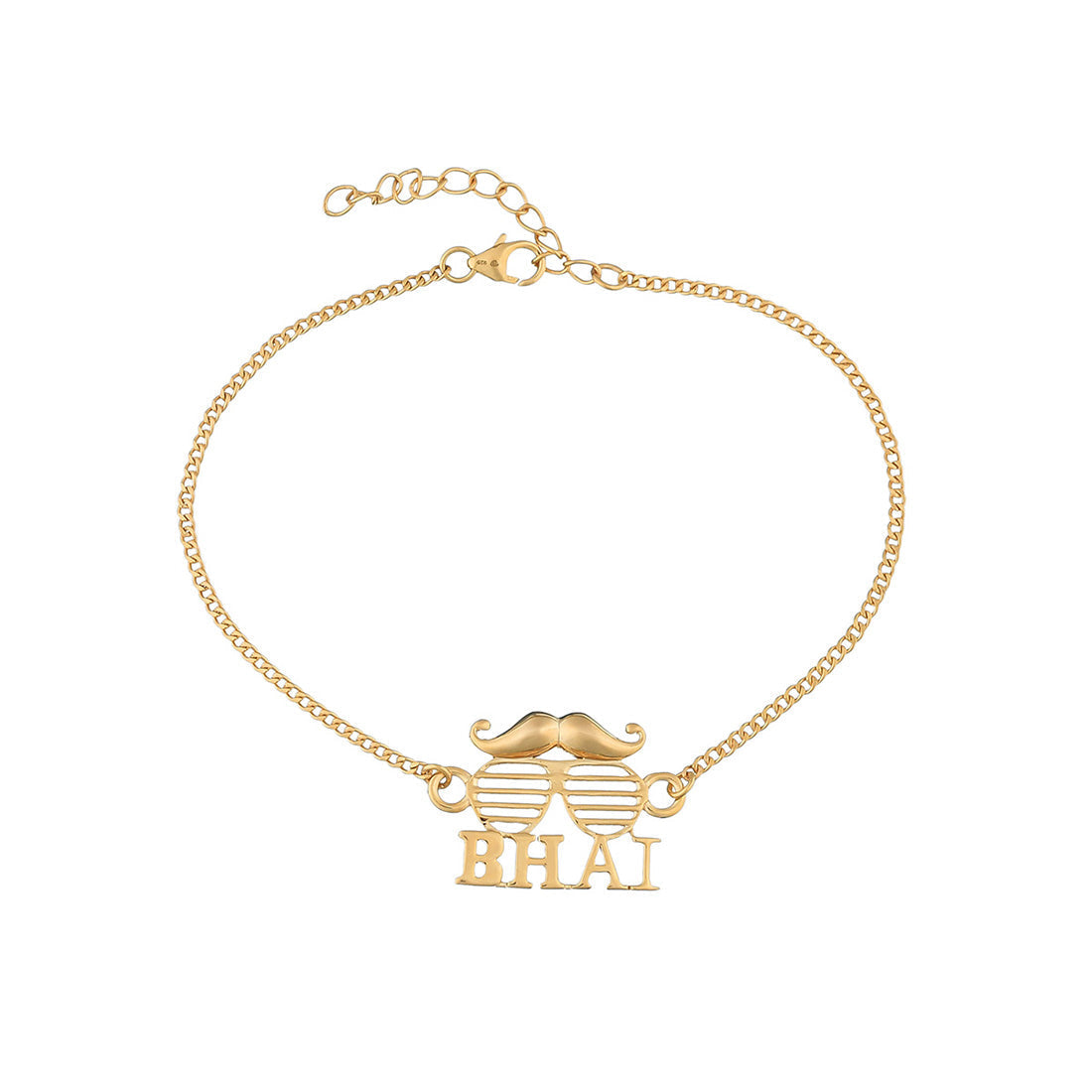 trueBrowns 925 Sterling Silver Gold-Polished Gold Micron Plated Bhai Bracelet Rakhi | Swadesiicart