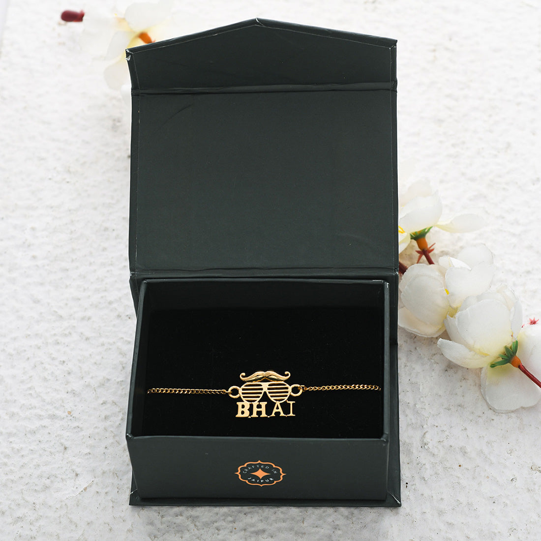 trueBrowns 925 Sterling Silver Gold-Polished Gold Micron Plated Bhai Bracelet Rakhi | Swadesiicart