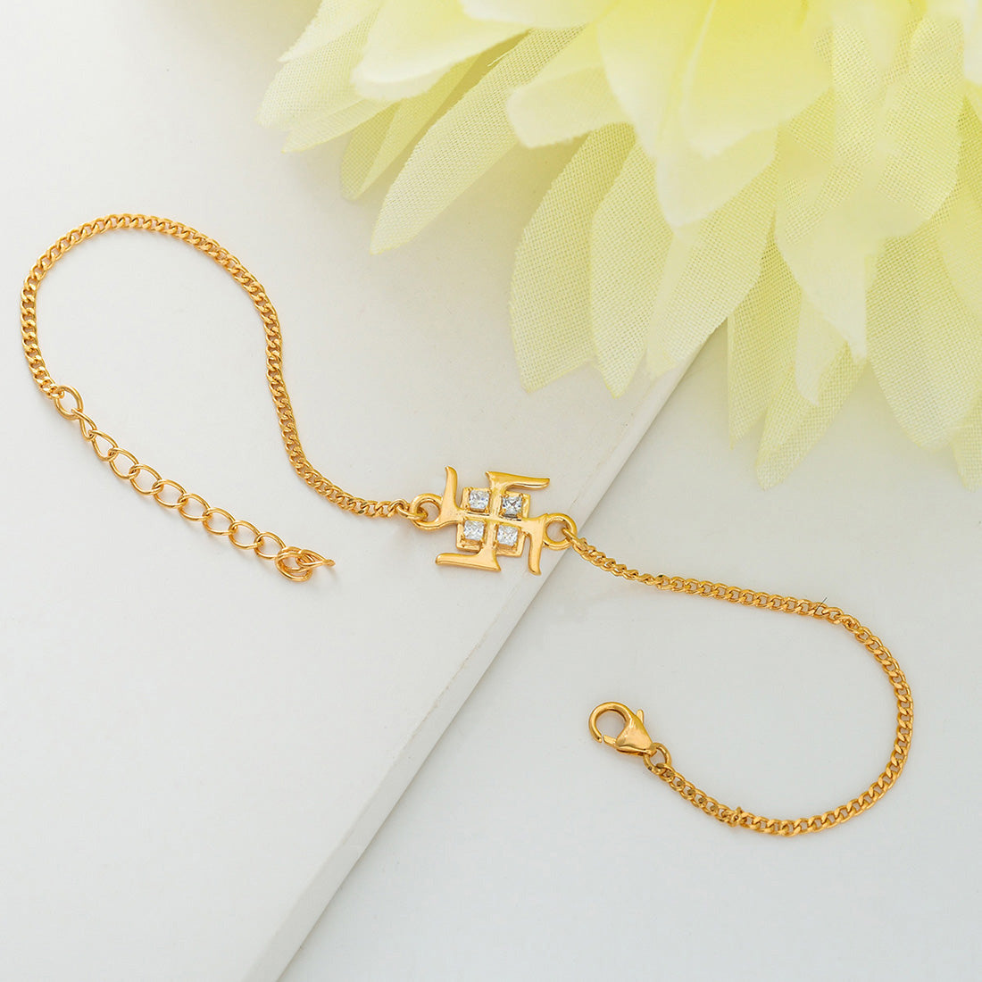 trueBrowns 925 Sterling Silver Swastik Bracelet Style Bracelet Rakhi | Swadesiicart