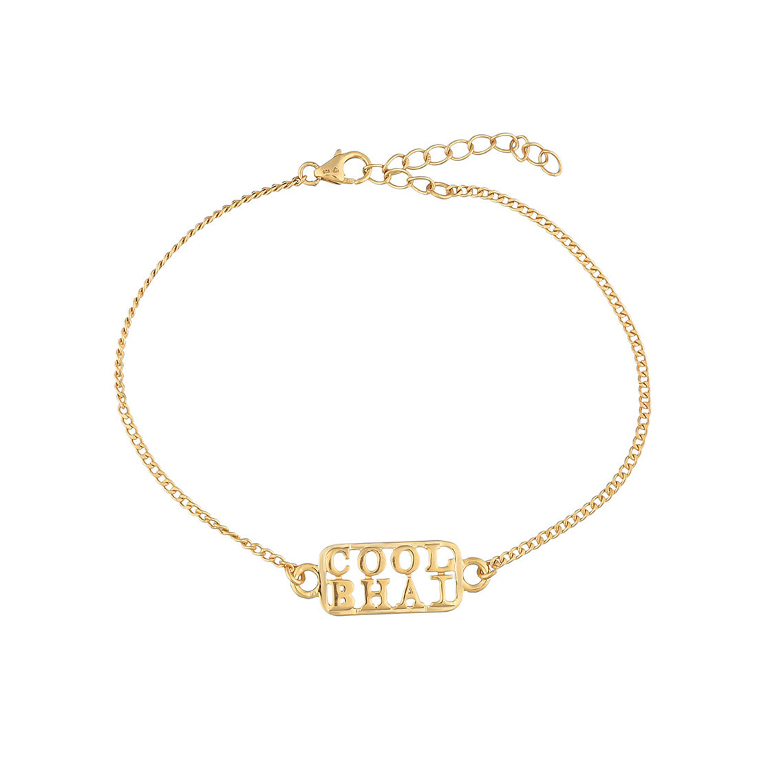 trueBrowns 925 Sterling Silver Gold-Polished Gold Micron Plated Cool Bhai Bracelet Rakhi | Swadesiicart