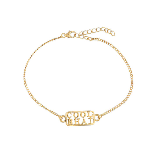 trueBrowns 925 Sterling Silver Gold-Polished Gold Micron Plated Cool Bhai Bracelet Rakhi | Swadesiicart