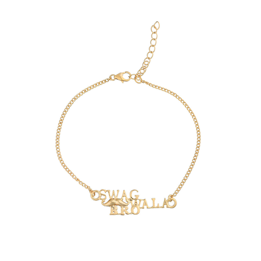 trueBrowns 925 Sterling Silver Gold-Polished Gold Micron Plated Swag Bracelet Rakhi | Swadesiicart