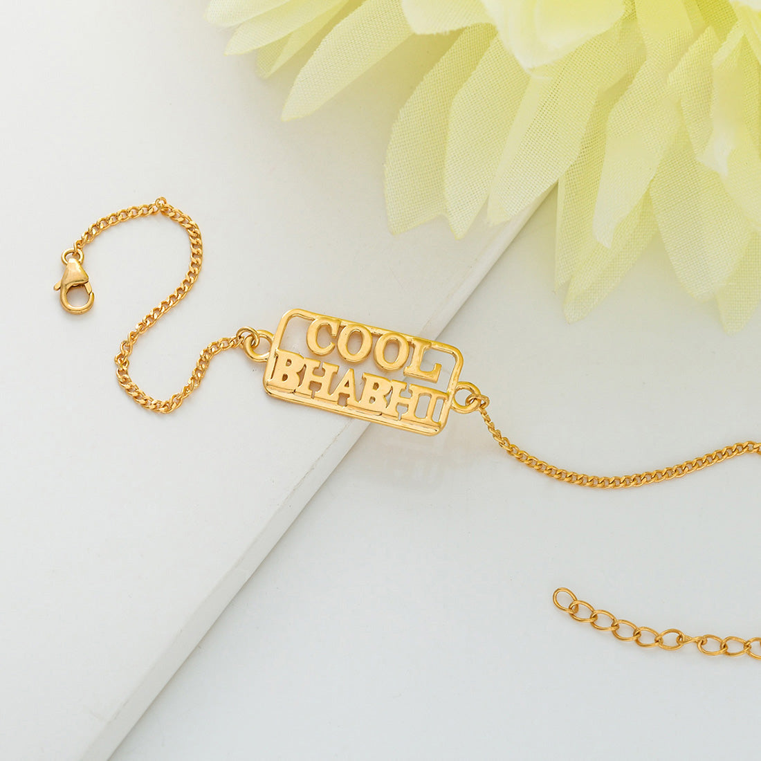 trueBrowns 925 Sterling Silver Gold-Polished Gold Micron Plated Cool Bhabhi Rakhi | Swadesiicart