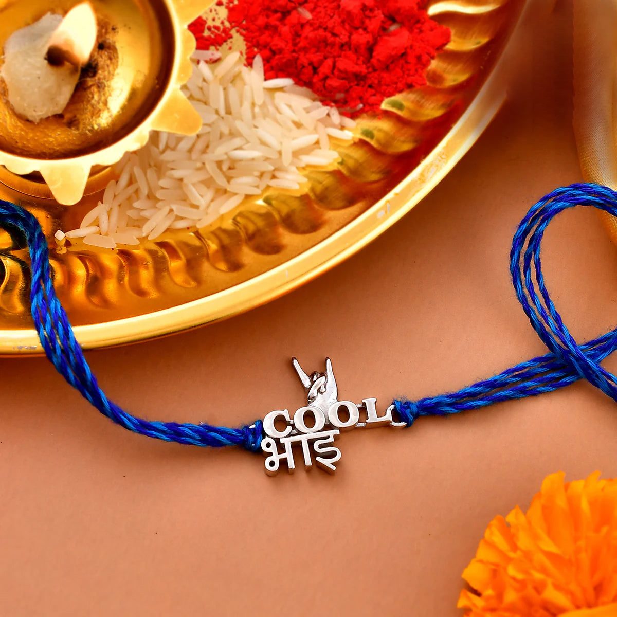 trueBrowns X Voylla 925 Sterling Silver Precious Cool Bhai Thread Rakhi | Swadesiicart