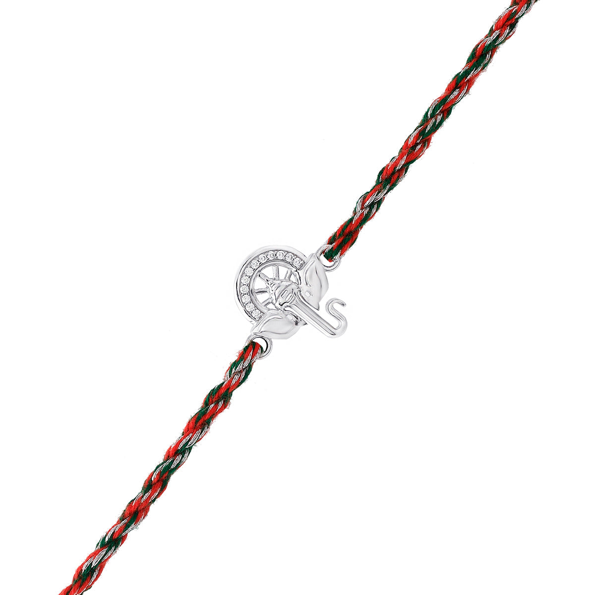 trueBrowns 925 Sterling Silver Auspicious Ganpati Thread Style Rakhi | Swadesiicart