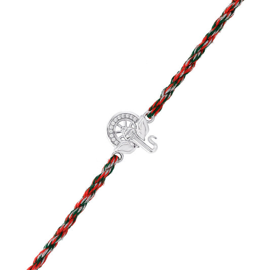 trueBrowns 925 Sterling Silver Auspicious Ganpati Thread Style Rakhi | Swadesiicart