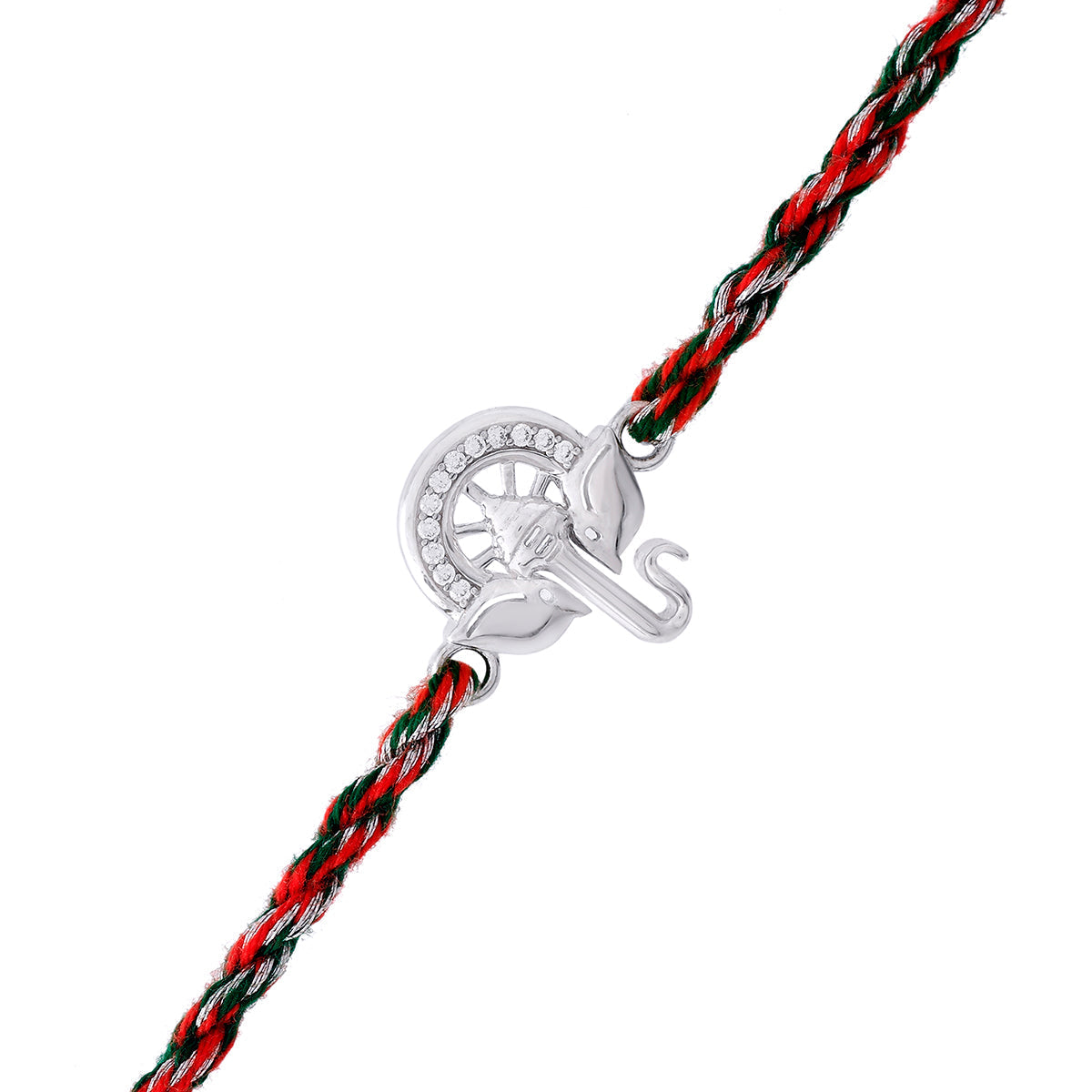 trueBrowns 925 Sterling Silver Auspicious Ganpati Thread Style Rakhi | Swadesiicart
