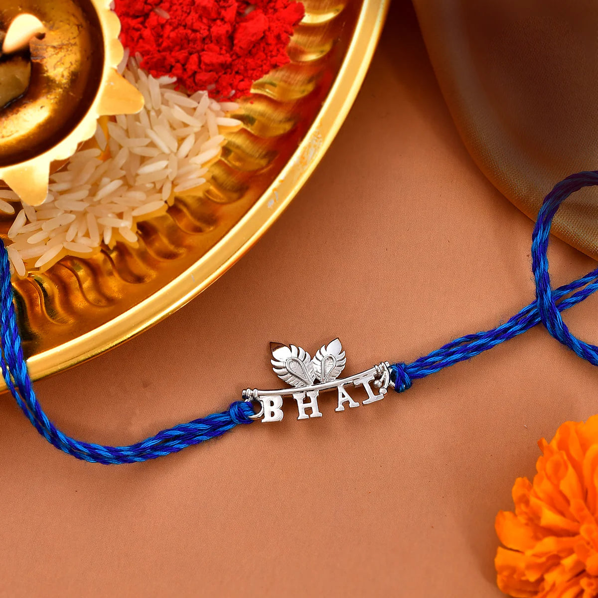 trueBrowns 925 Sterling Silver Stunning Bhai Thread Rakhi | Swadesiicart