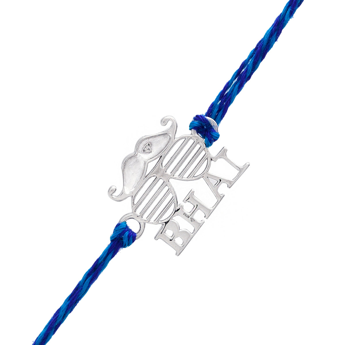 trueBrowns 925 Sterling Silver Precious Bhai Thread Rakhi | Swadesiicart