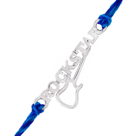 trueBrowns 925 Sterling Silver Precious Rockstar Thread Rakhi | Swadesiicart