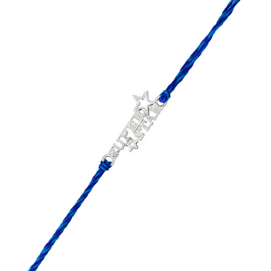 trueBrowns 925 Sterling Silver Precious Superstar Thread Rakhi | Swadesiicart