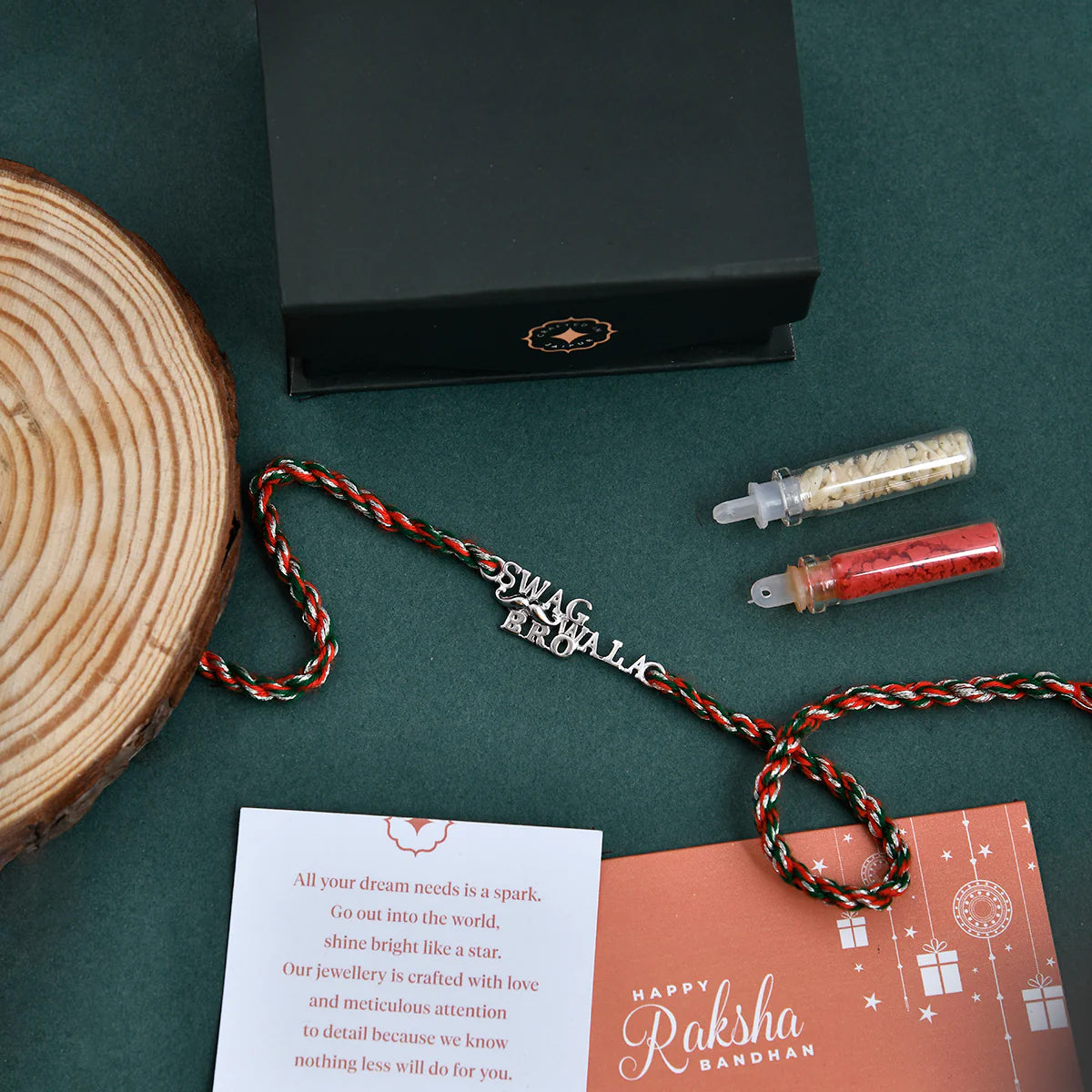 trueBrowns X Voylla 925 Sterling Silver Precious Swag Wala Bro Thread Rakhi | Swadesiicart