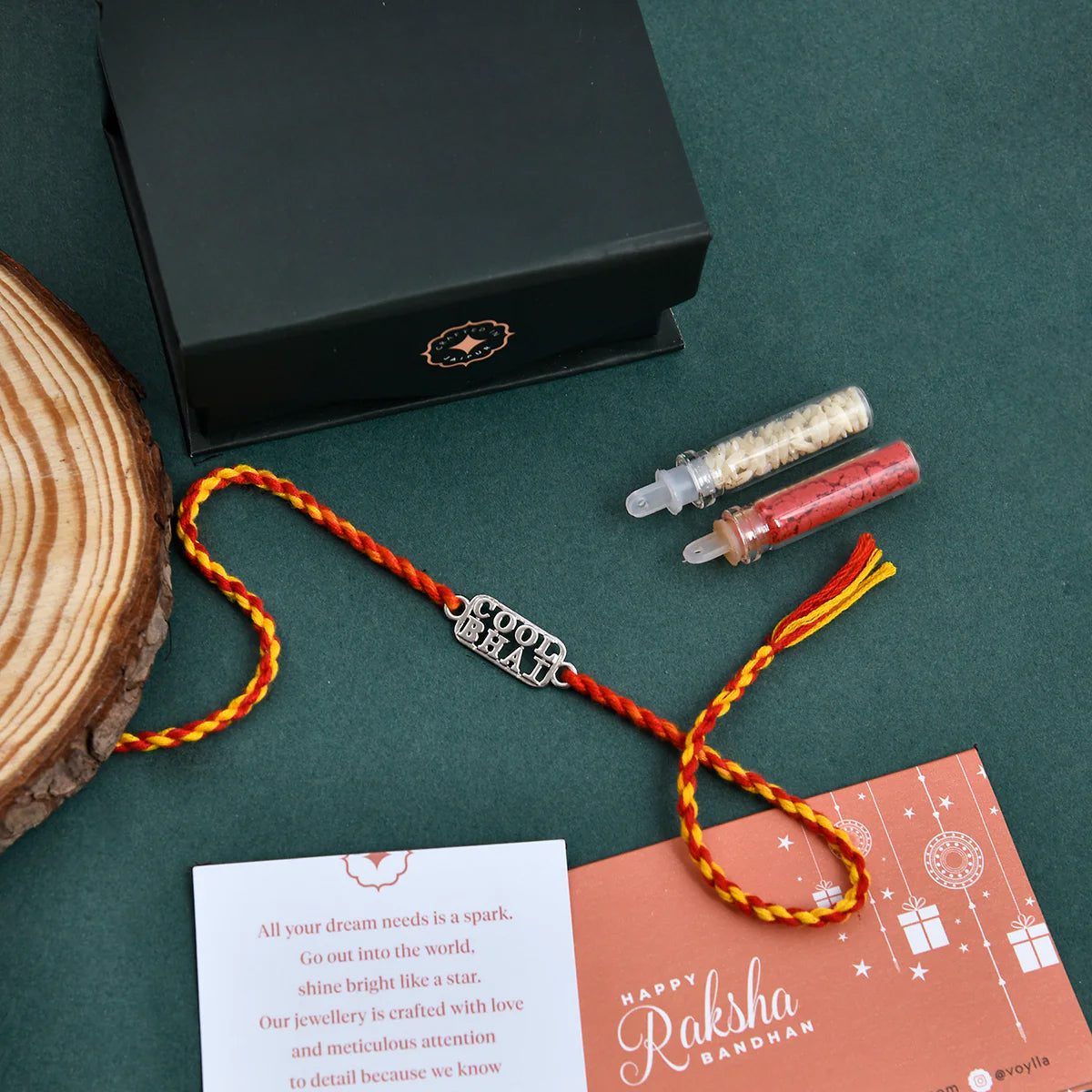 trueBrowns 925 Sterling Silver Precious Cool Bhai Thread Rakhi | Swadesiicart