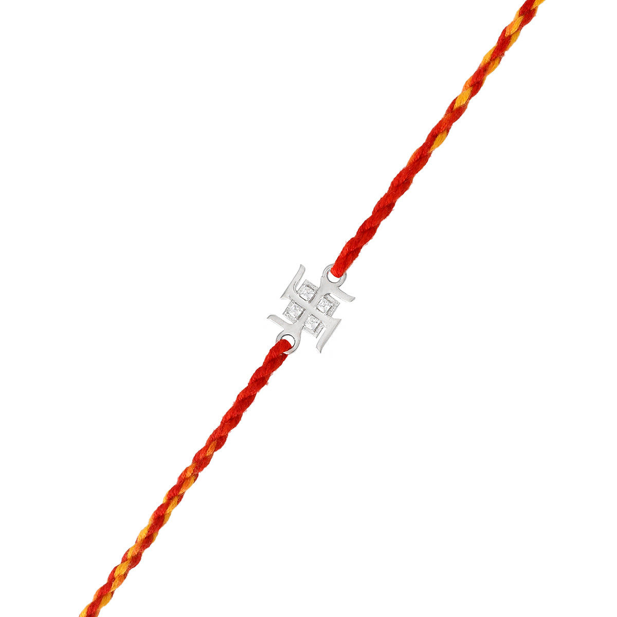 trueBrowns 925 Sterling Silver Precious Swastik Thread Rakhi | Swadesiicart