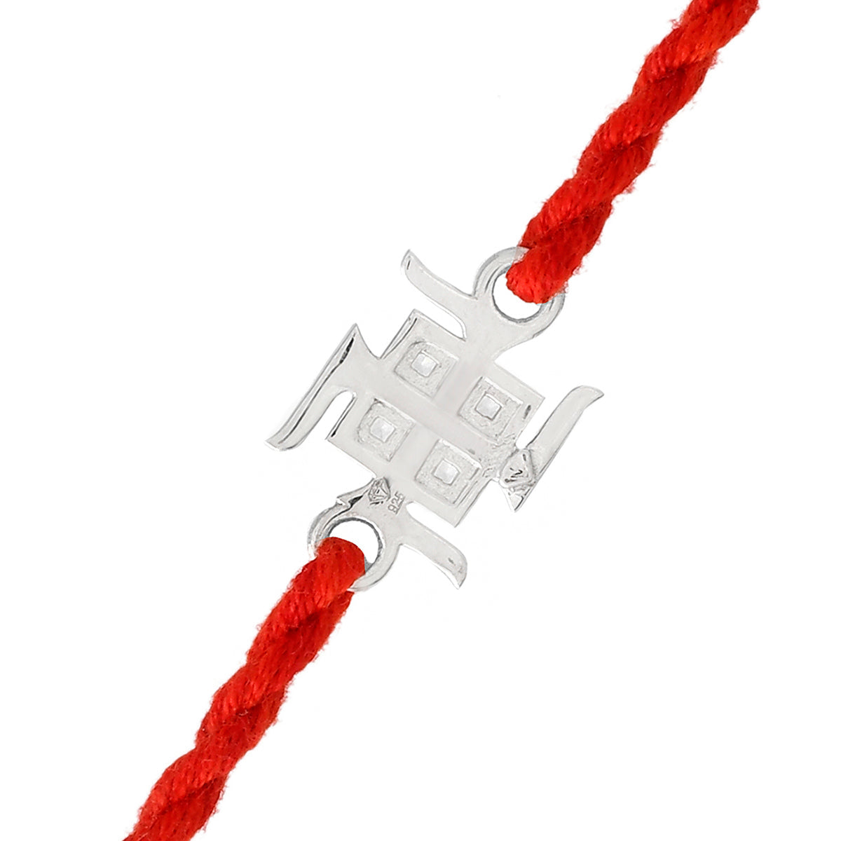 trueBrowns 925 Sterling Silver Precious Swastik Thread Rakhi | Swadesiicart