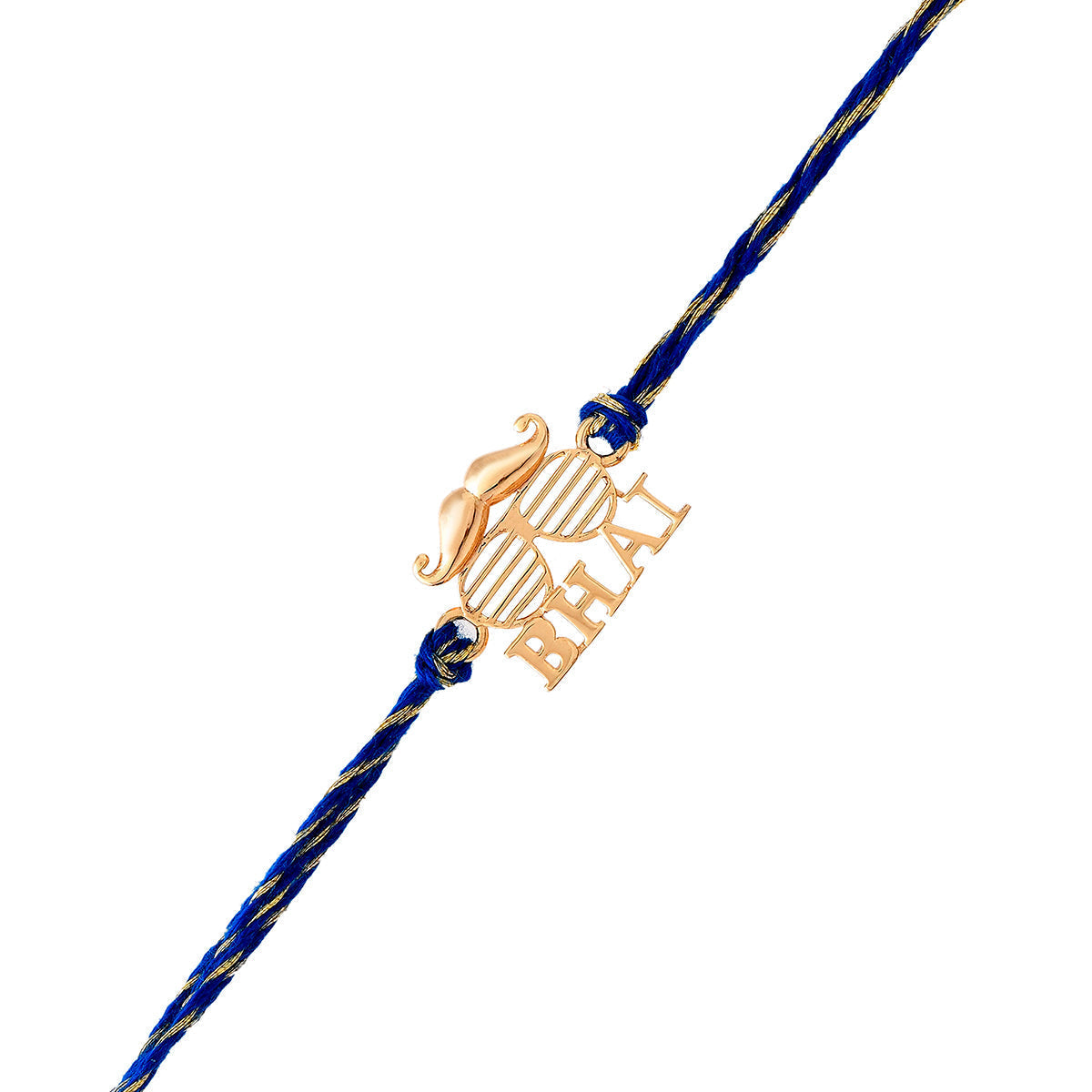 trueBrowns X Voylla 925 Sterling Silver Gold-Polished Gold Micron Plated Bhai Thread Rakhi | Swadesiicart