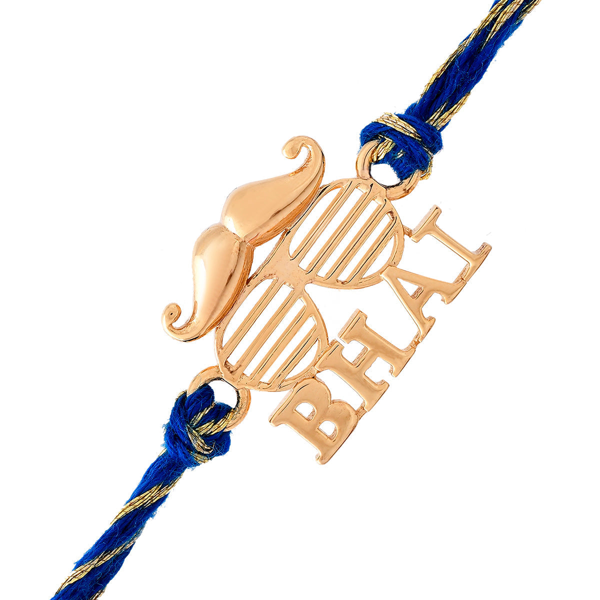 trueBrowns X Voylla 925 Sterling Silver Gold-Polished Gold Micron Plated Bhai Thread Rakhi | Swadesiicart